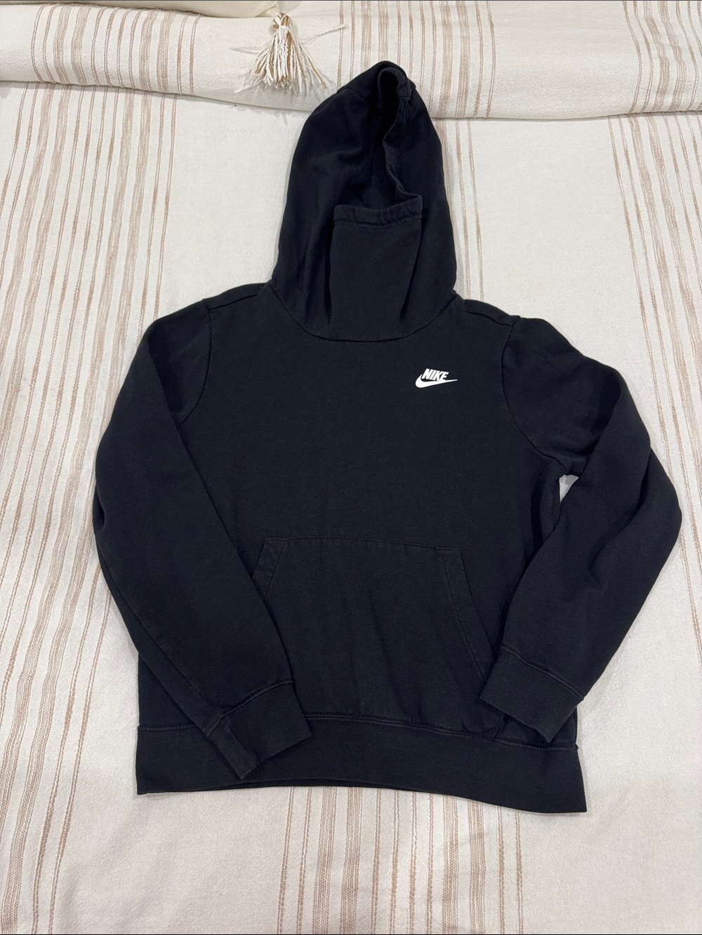 Nike Black Pullover Hoodie with White Swoosh